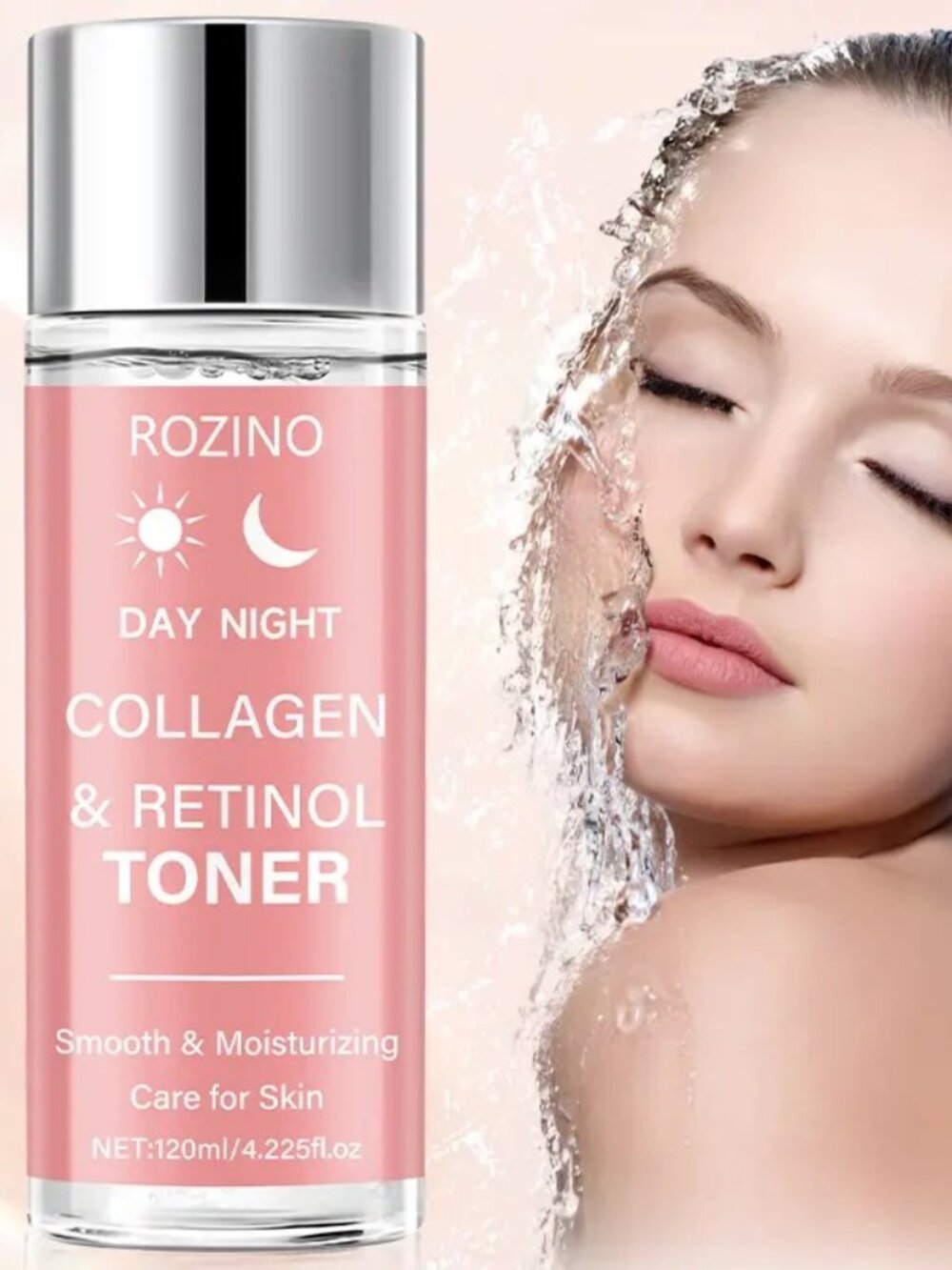 Rozino Collagen Retinol Toner - Day Night Smooth & Moisturizing Skin Care - 120m